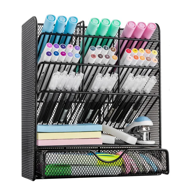 

T98C-держатель для ручек, сетчатый настольный органайзер, многофункциональный настольный органайзер для стационарных принадлежностей, стеллаж для хранения для школы, дома, офиса