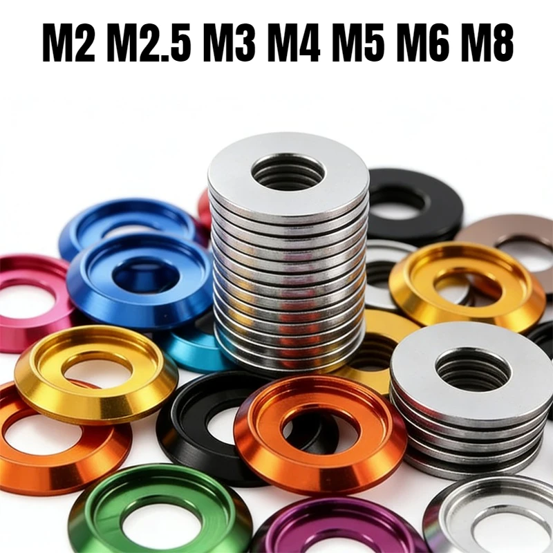 10pcs colourful Aluminum cup head washer for button head screw M2 M2.5 M3 M4 M5 M6 M8