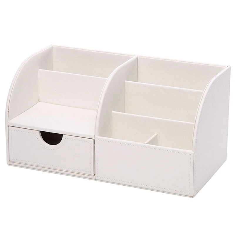 Многофункциональный кожаный большой держатель для ручек, ящик для хранения косметики с дистанционным управлением, настольный ящик для хранения канцелярских принадлежностей