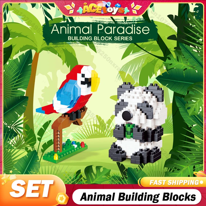 

Mini Cute Animal Building Block Toys Children's Creative 3D Cartoon Animal Model Ornament Building Blocks Gift for Kids Set