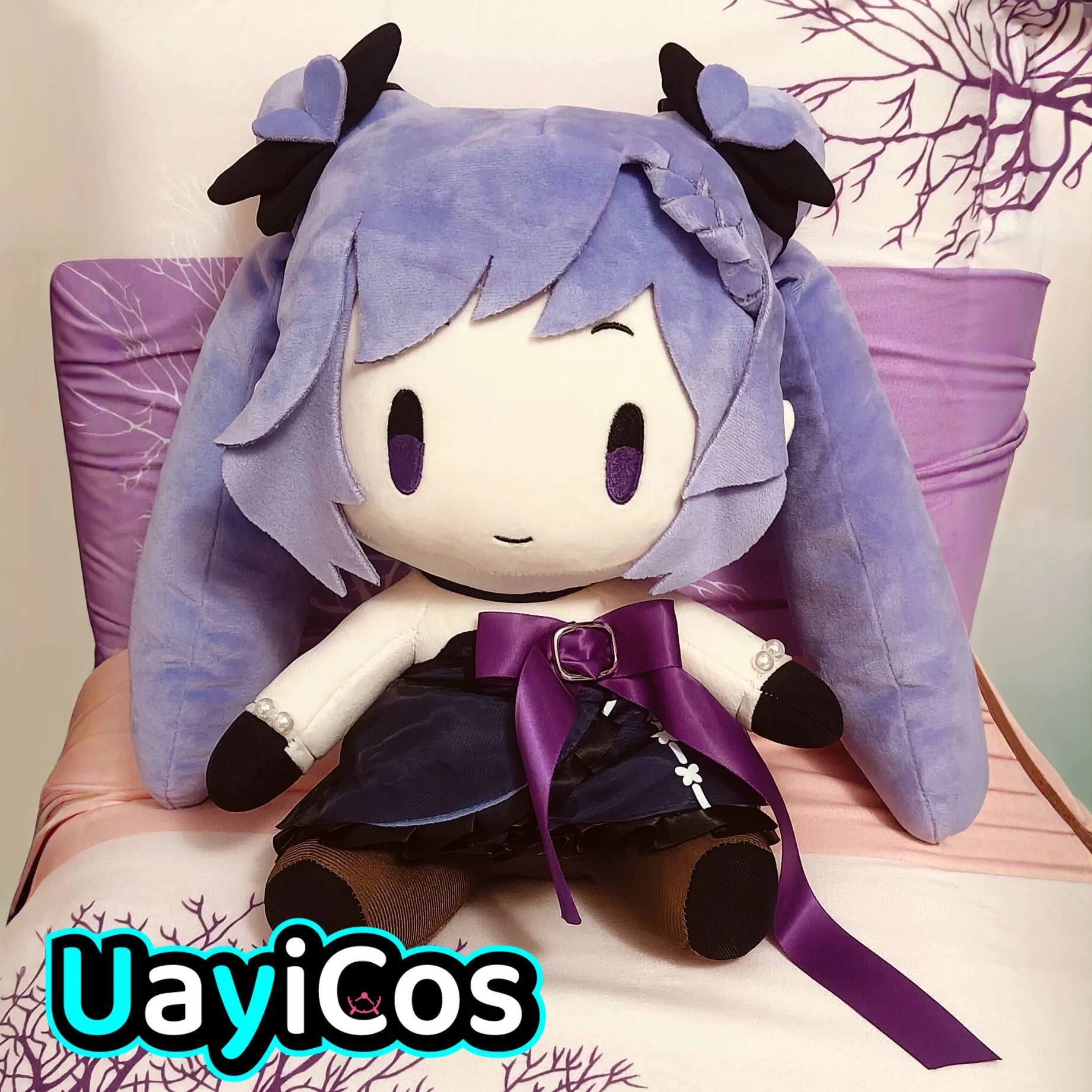 In stock 32cm Genshin Impact Keqing Stuffed Plushie Doll Clothes Costume Anime Game Ornament Toy Gifts Cosplay