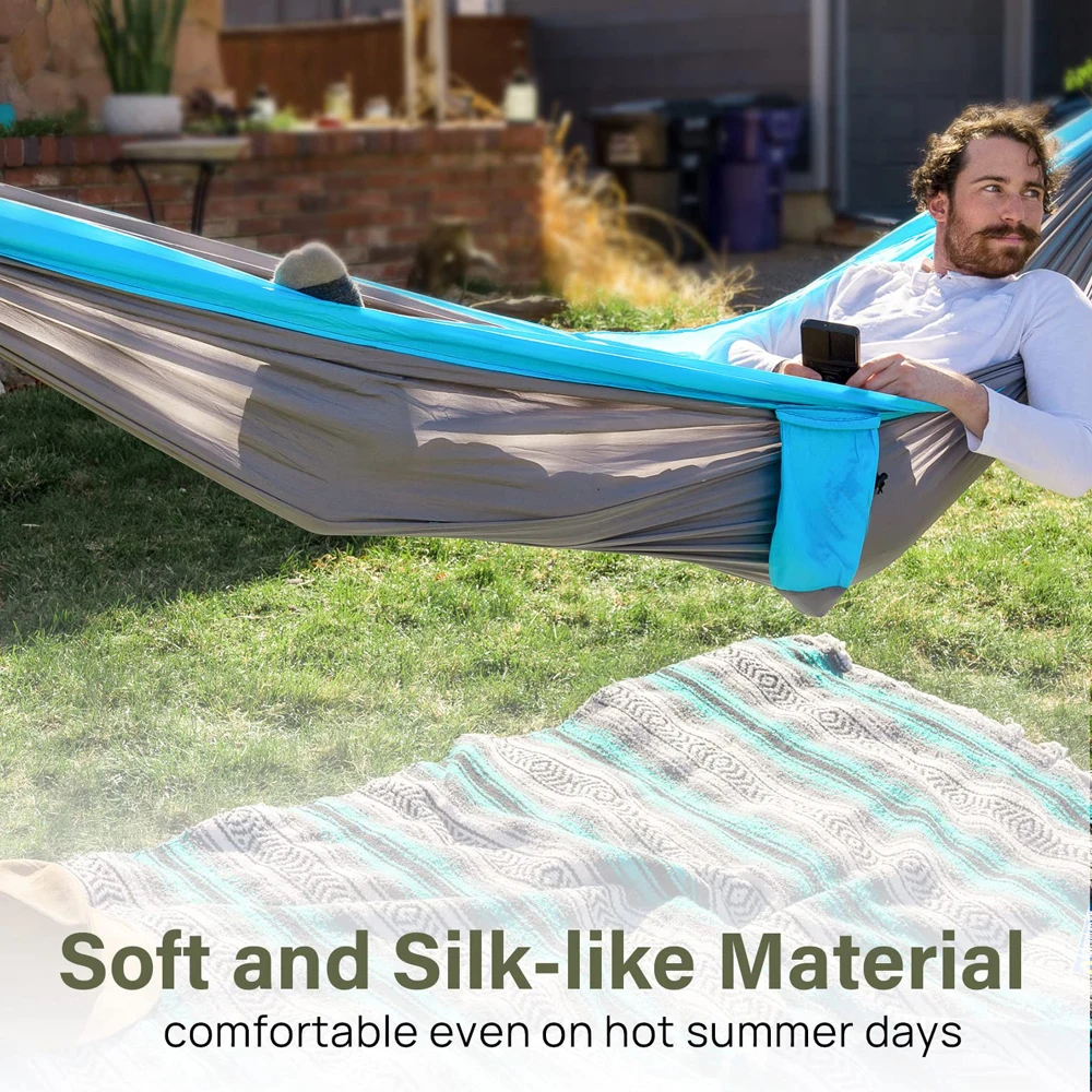 300x175cm Large Camping Double Hammocks Outdoor Portable Parachute Hammock for Beach Travel Patio Hiking Backpacking Adventure