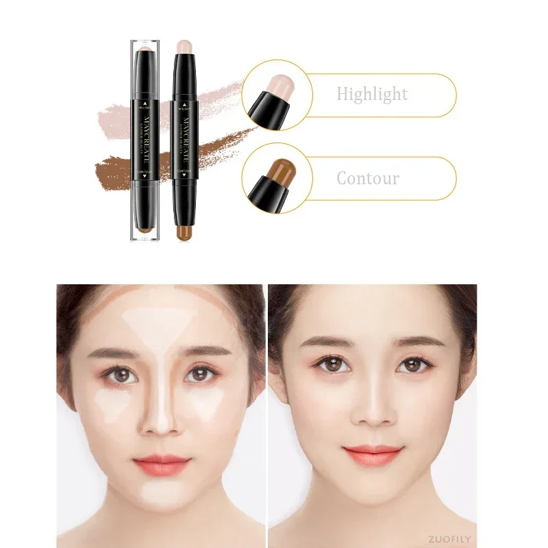 1PC Double-end Concealer Stick Face Makeup Creamy Foundation Pencil Women Cosmetics Facial Highlight Contour Stick Dark Circles