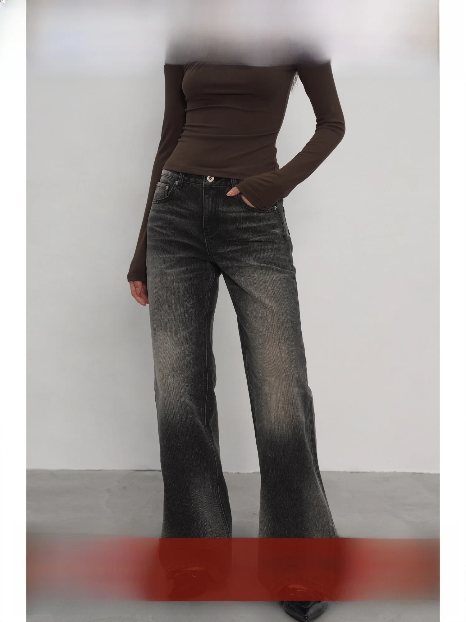 

Джинсы EIGHTHMONTH в американском ретро-стиле, прямые, свободные, с широкими штанинами, с высокой талией, на пуговицах, для женщин