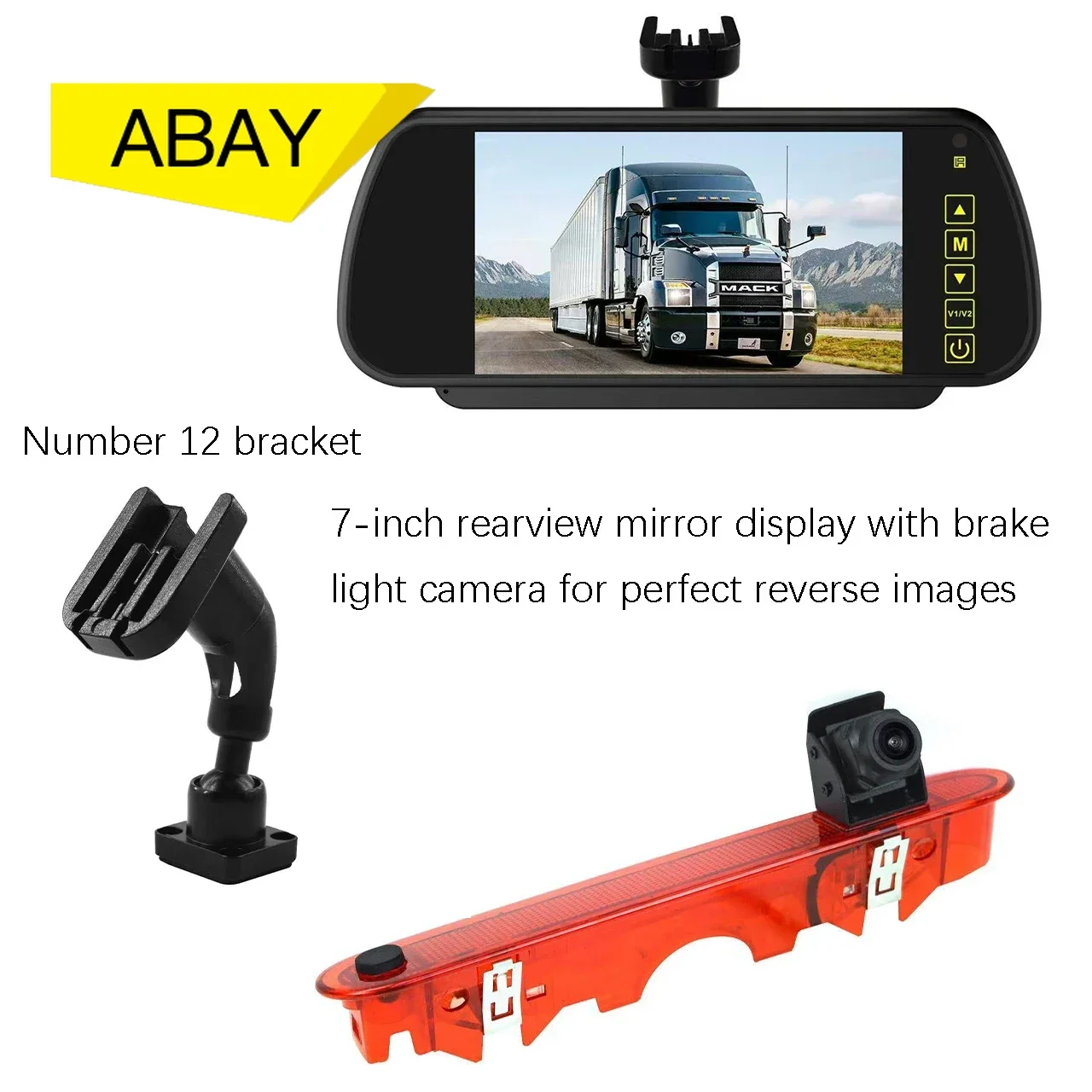 

Камера заднего хода стоп-сигнала, используемая в Renault Kangoo 2007-2021, Mercedes-Benz Citan 2012-2021+ 7-дюймовый монитор зеркала заднего вида