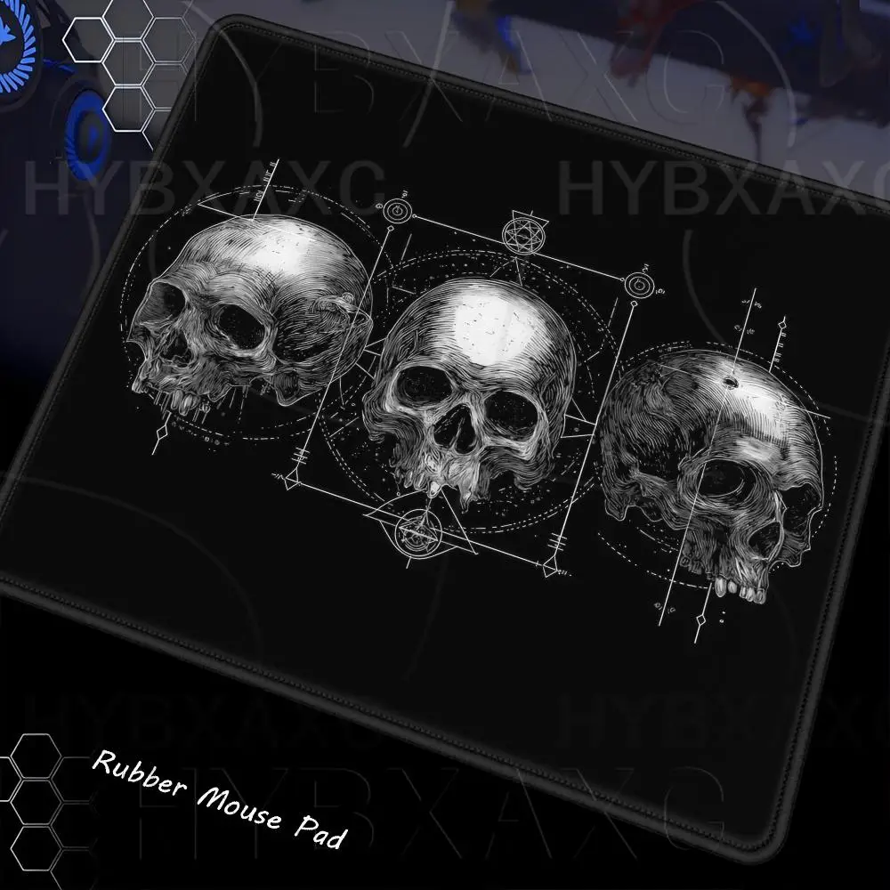 Dark Angel Skull Mouse Pad Multiple Sizes Large Square Computer Office Game Table Mats XS Gothic Wings Rubber Anti-slip Mousepad