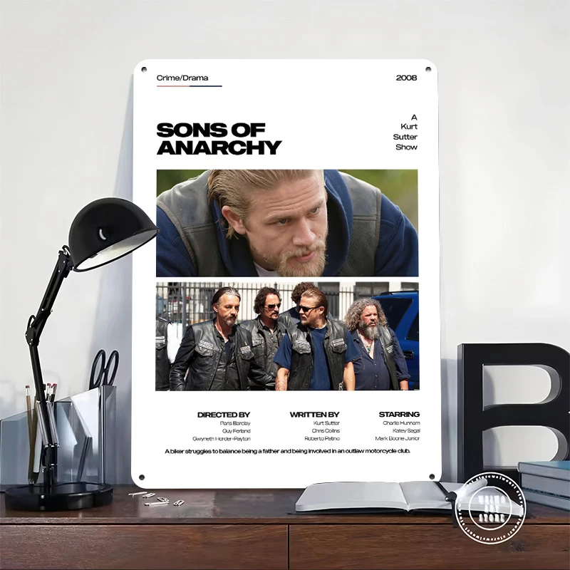 Sons of Anarchy TV Series Poster Customized Vintage Metal Signs Wall Art Retro Tin Plaque for Decor Room Decoration At Home Men