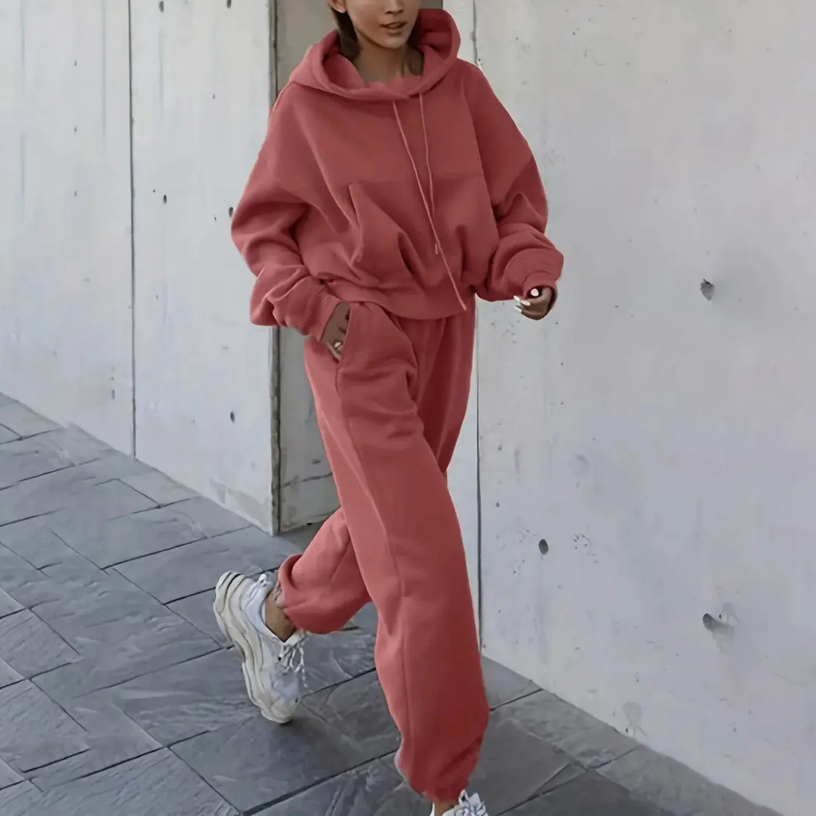 

2 Piece Sets Women Outfit Women'S Casual Solid Color Long Sleeved Hoodie Trousers Sweatershirt Sports Suit Fashion Pant Sets