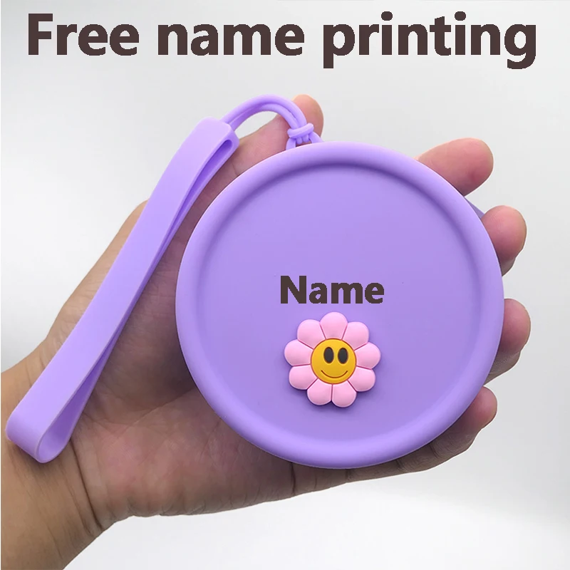Round Wallet, Headphone Bag, Makeup Portable Zipper Key Bag, Free Printed Name Silicone Bag, Makeup Bag, Coin Purse, Personalize