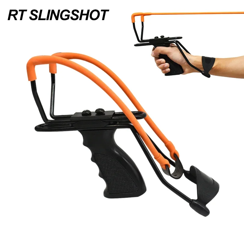 

High-power Catapult Hunting Slingshot High-strength Plastic Sports Shooting Catapult with High Elastic Round Tube Rubber Band