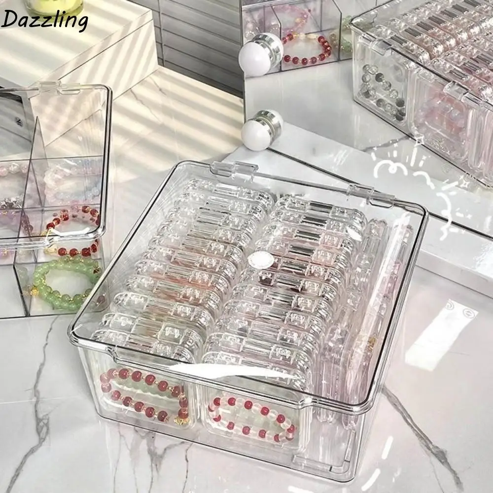

26 шт. с крышкой, коробка для браслета Wenwan, пылезащитная антиокислительная коробка для хранения дизайна ногтей, прозрачная квадратная акриловая герметичная коробка