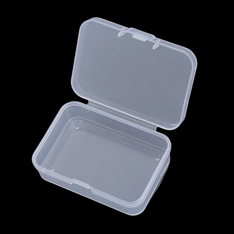 2PCS Transparent Storage Box Square Small Items Case Packing Boxes Jewelry Beads Container Sundries Organizer Fishing Tools