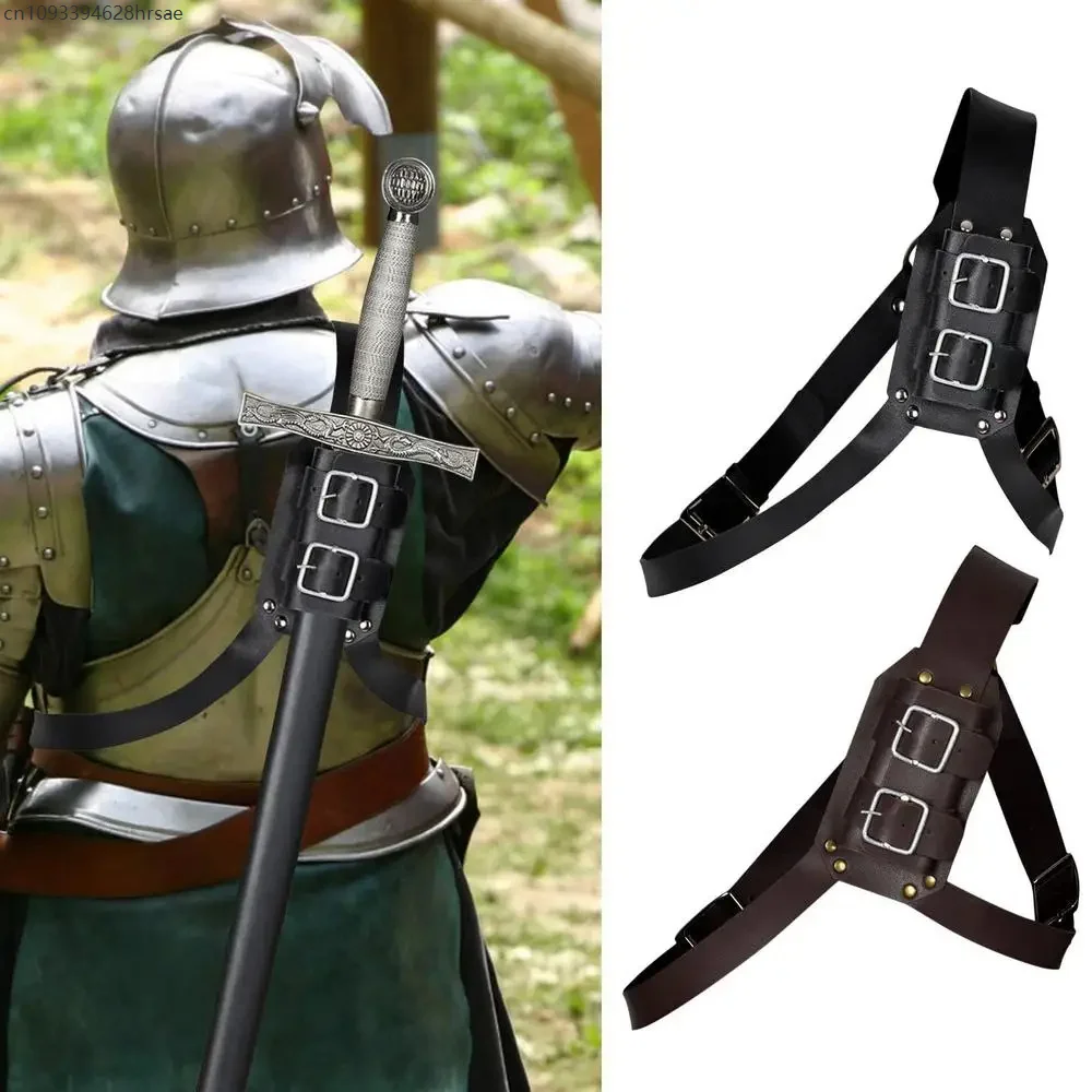 

Medieval faux leather back sword Holder viking adjustable sword leather case Knight scabbard leather case