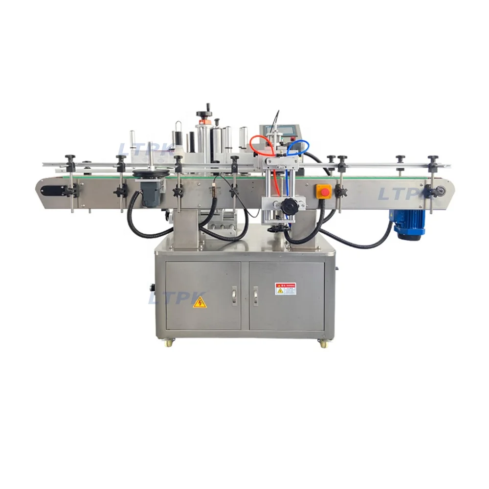Automatic Round Bottle Jar Can Vial Wine Water Bottle Front And Back Adhesive Sticker Labeling Machine Label Applicator Labeler