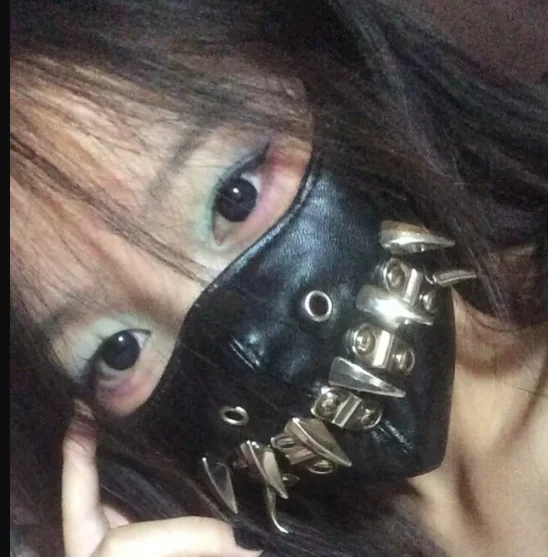 

Steam Gear Gothic Punk ROCK AND ROW Accessory Performance Hip Pop Brown Gearwheel Rivet Cotton Winter Warm Mask