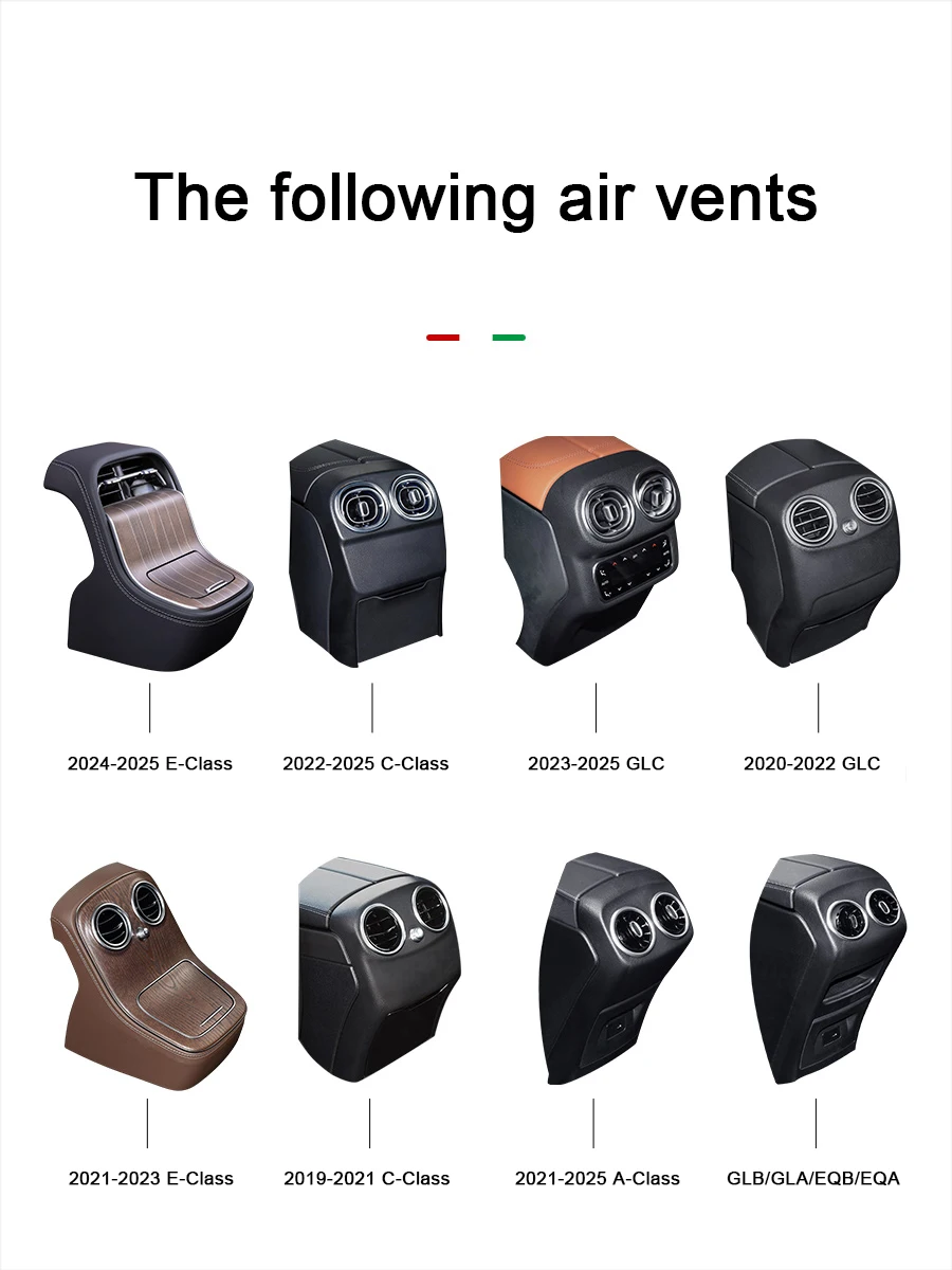 

For Mercedes Benz C E Class GLC W213 W214 W205 W206 X254 Car Back Row Rear Air Outlet Vent Protective Anti-Kick Pads Accessories