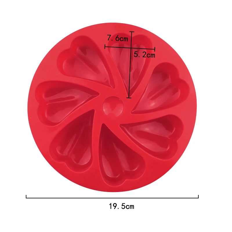 Heart Silicone Molds For Baking 8 Portion Pizza Pan Slice Scone Mousse Cake Mould Kitchen Accessories Tools Silikonform Pastry