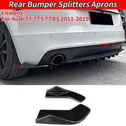 Dla Audi TT TTS TTRS 2011-2019 ABS Carbon Fiber Look Car Rear Wrap Angle Splitters Diffuser Body Kit Splitter Scratch Protector