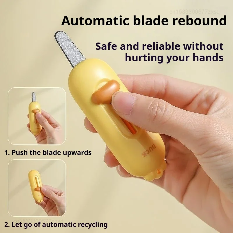 سكين صغير غير صندوق، قاطع صندوق كرتوني لطيف لفتح العبوات مع تصميم مغناطيسي، سكينة محمولة معلقة على الحروف #5