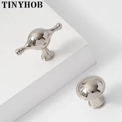 Tinyhob Brass Nickel Plated Cabinet Handles Retro French Style Drawer Pulls for Kitchen Wardrobe Dresser Furniture Hardware