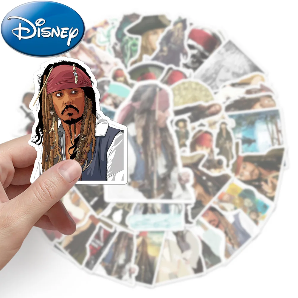 

10/30/50pcs Disney Movie Pirates of the Caribbean Stickers Cool Jack Sparrow Captain Graffiti Sticker for Laptop Luggage Helmet