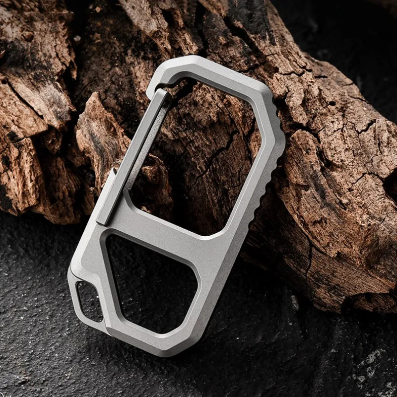 Titanium Alloy Clip Buckle Key Chain Outdoor Connect Accessories Multi-Tool Bottle Opener Hook EDC Men Car Keychain Gift