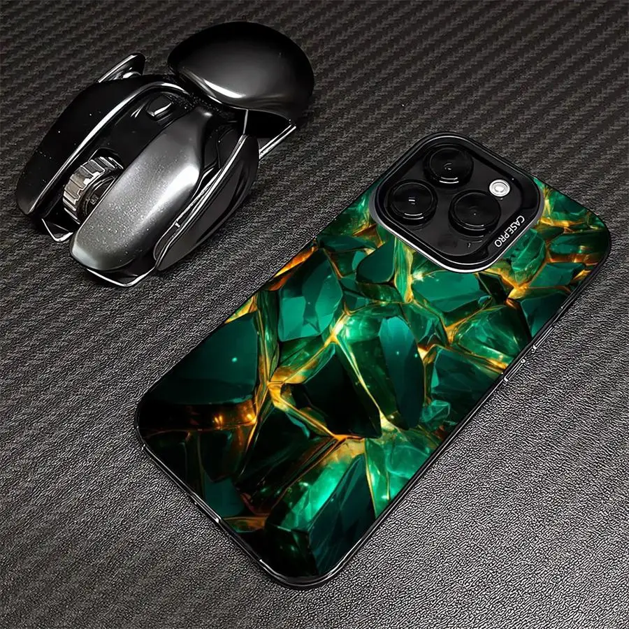 

Marble Pattern Case For Apple iPhone 15 11 16 13 14 Pro Max 12 15 Plus 11Pro Matte Lens Protect Plating Phone Cover