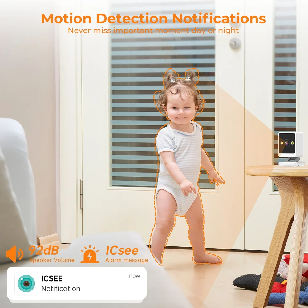BESDER Wifi Camera IP 1080P Indoor Baby Monitor Color Night Vision Human Detect 2MP CCTV Wireless Surveillance Camera iCSee App