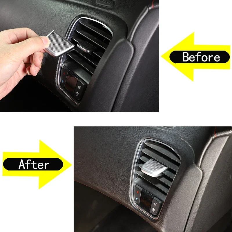 For 2014-2019 Chevrolet Corvette C7 Z06 ABS silver car styling car air conditioner air outlet adjustment lever cover auto parts