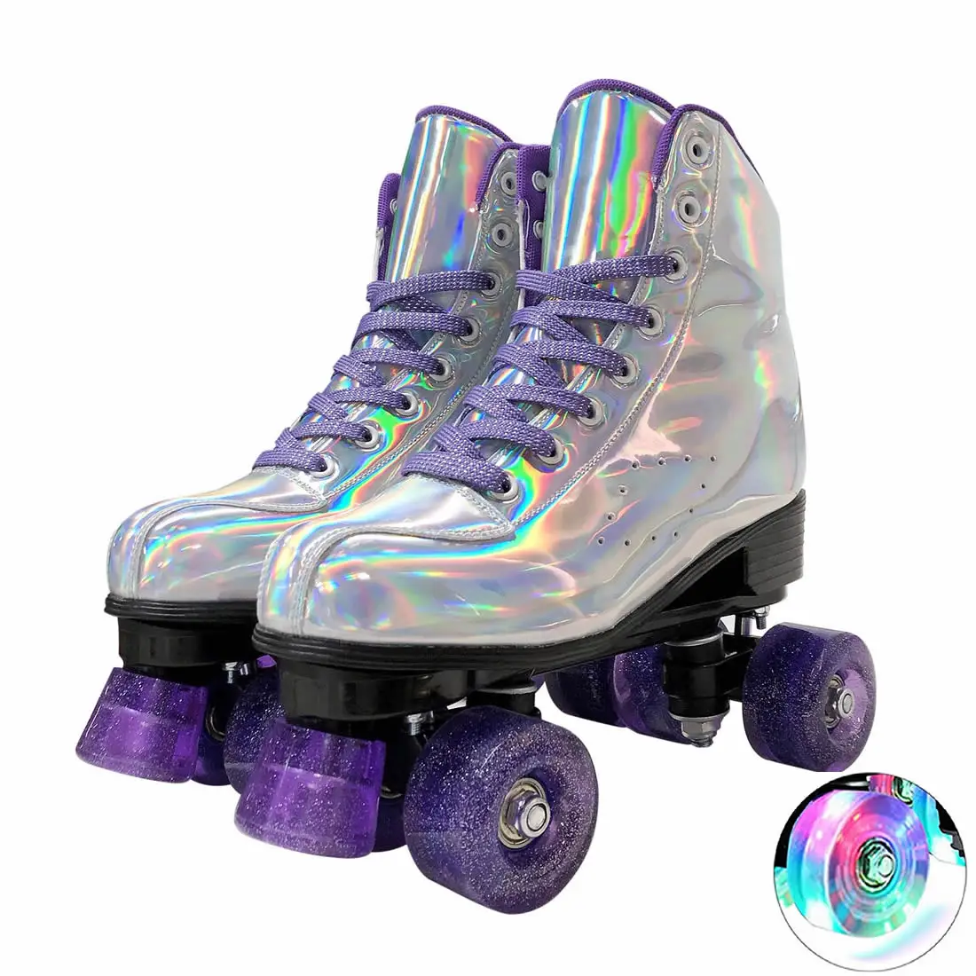 Professional Quad Roller Skates Adult Brush Street 4-Wheel Double Row Ice Skate Shoes Outdoor Sport Sliding Sneaker  Skating