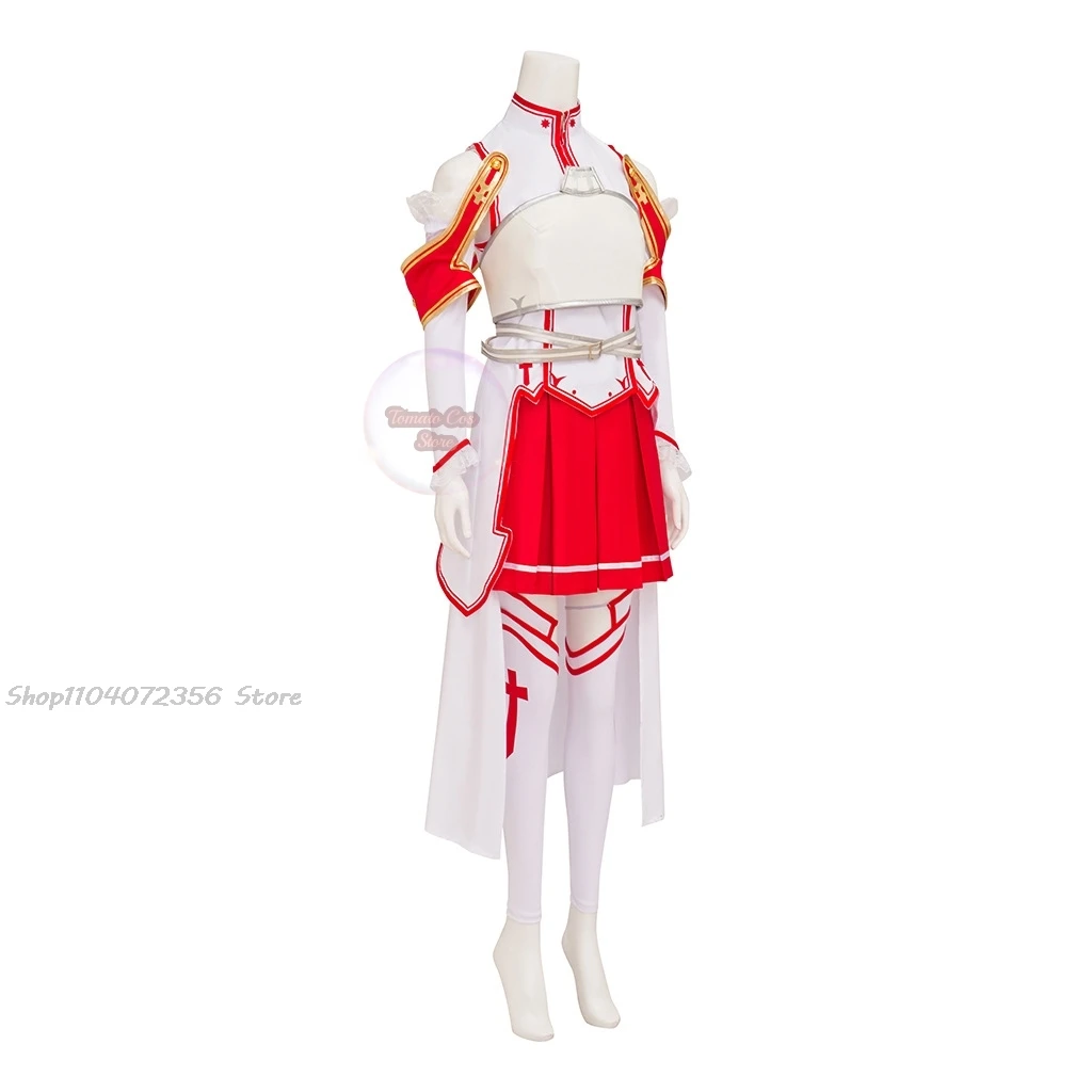 Anime Sword Art Online Cosplay costume Asuna Combat uniform halloween femate dress up wig costume