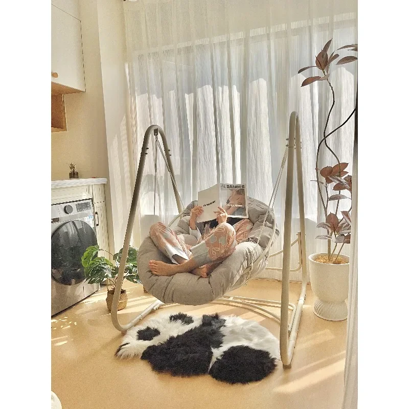 Hanging basket household balcony single cradle chair living room indoor swing rocking chair girl bedroom hanging chair