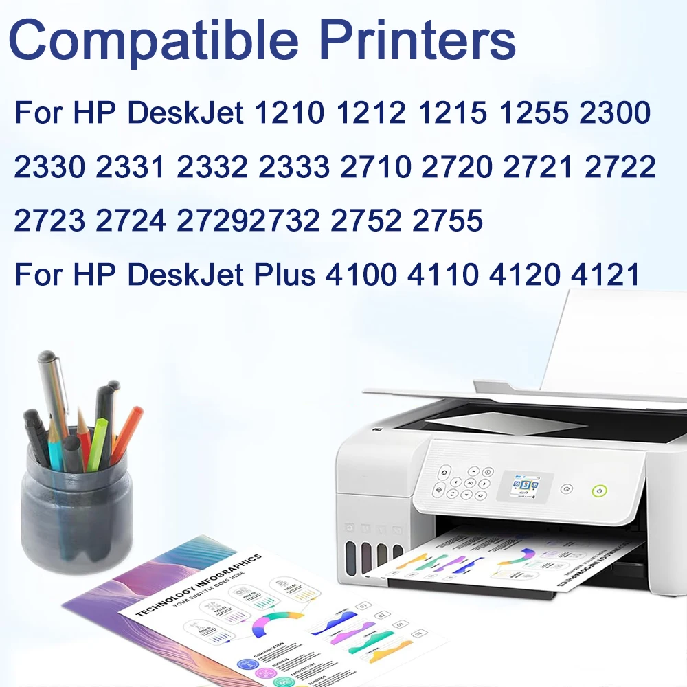 305XL Remanufactured 305 XL for HP 305 For HP305 XL Compatible Ink Cartridge for DeskJet 1210 2330 2710 4100 4140 6010 Printer