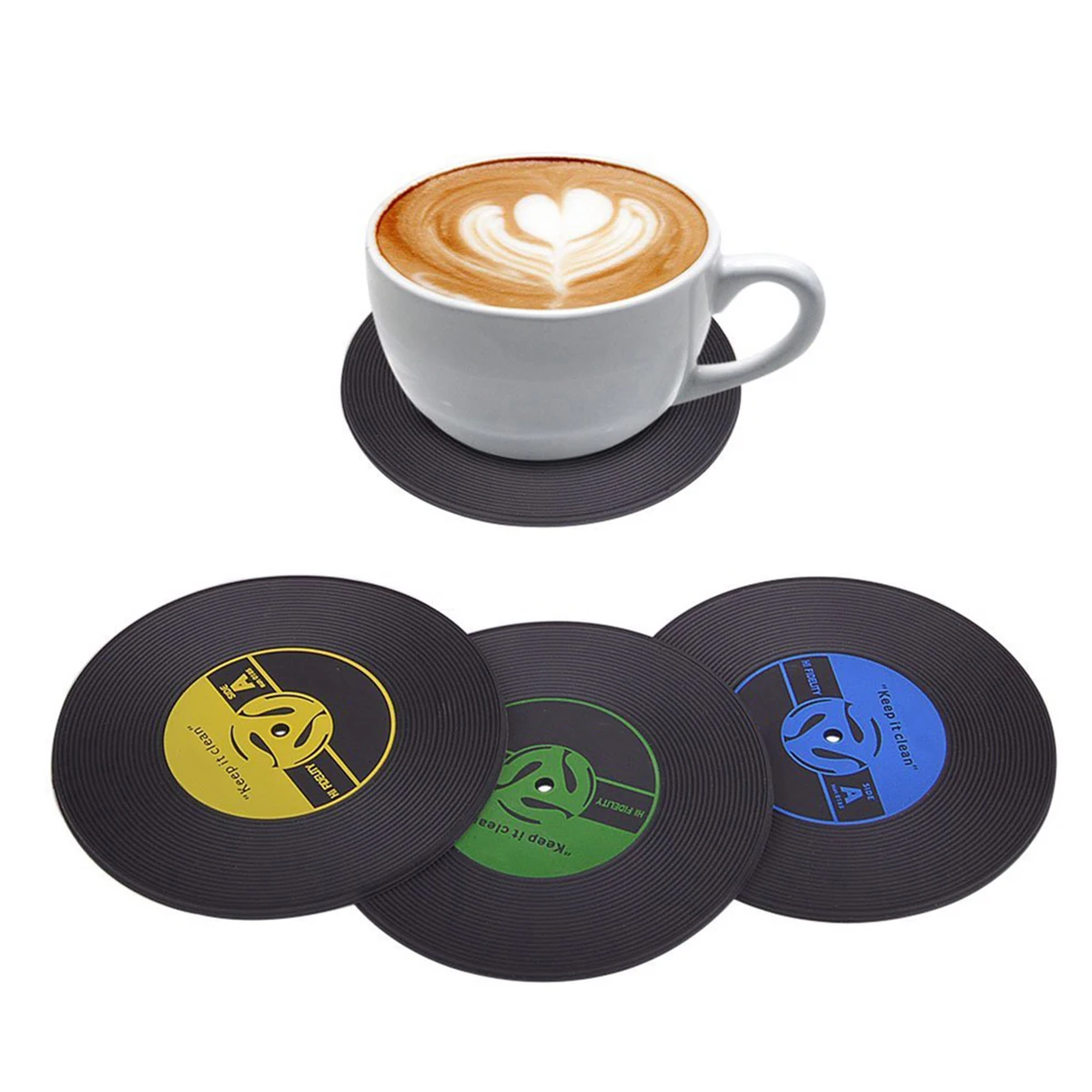

10pcs Vinyl Record Coasters Retro Protect Tables Beer Coffee Wine Mug Tea Bar Decor Home Accessories Placemat