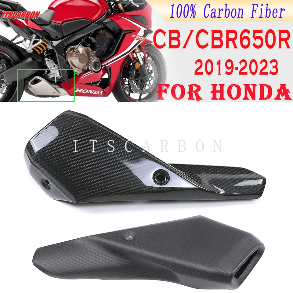 Carbon Fiber Exhaust Cover for Honda CB650R/CBR650R 2019+