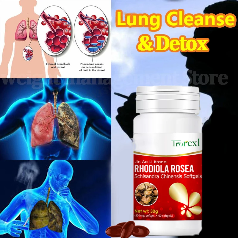 

Lung Cleanse Detox Pill Support Respiratory Health Mucus Clear Quit Smoking Aid Asthma Relief Altitude Sickness Vegan Supplement