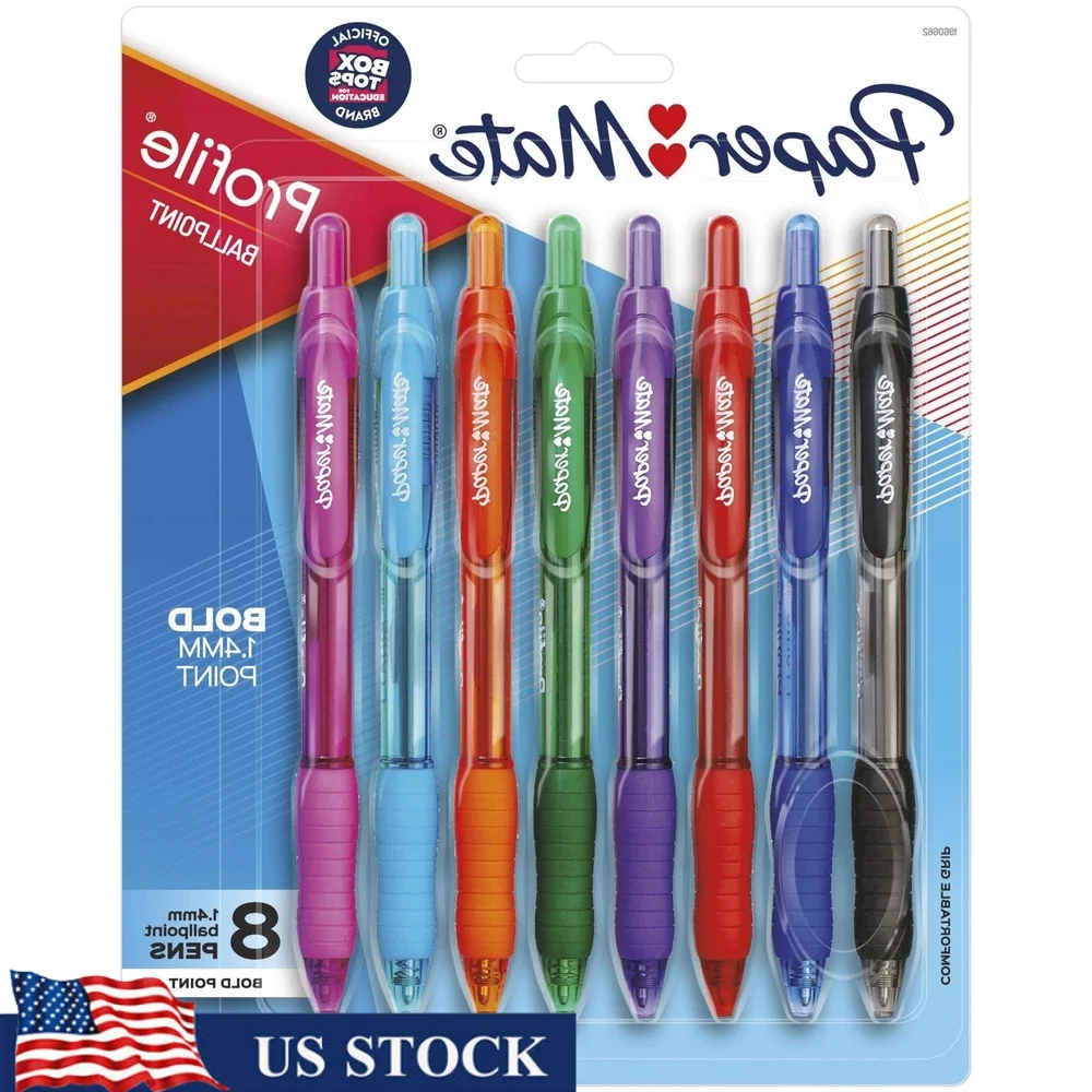 

Paper Mate Profile Ballpoint Pen Retractable Bold 1.4 mm Assorted Ink and Barrel Colors 8/Pack