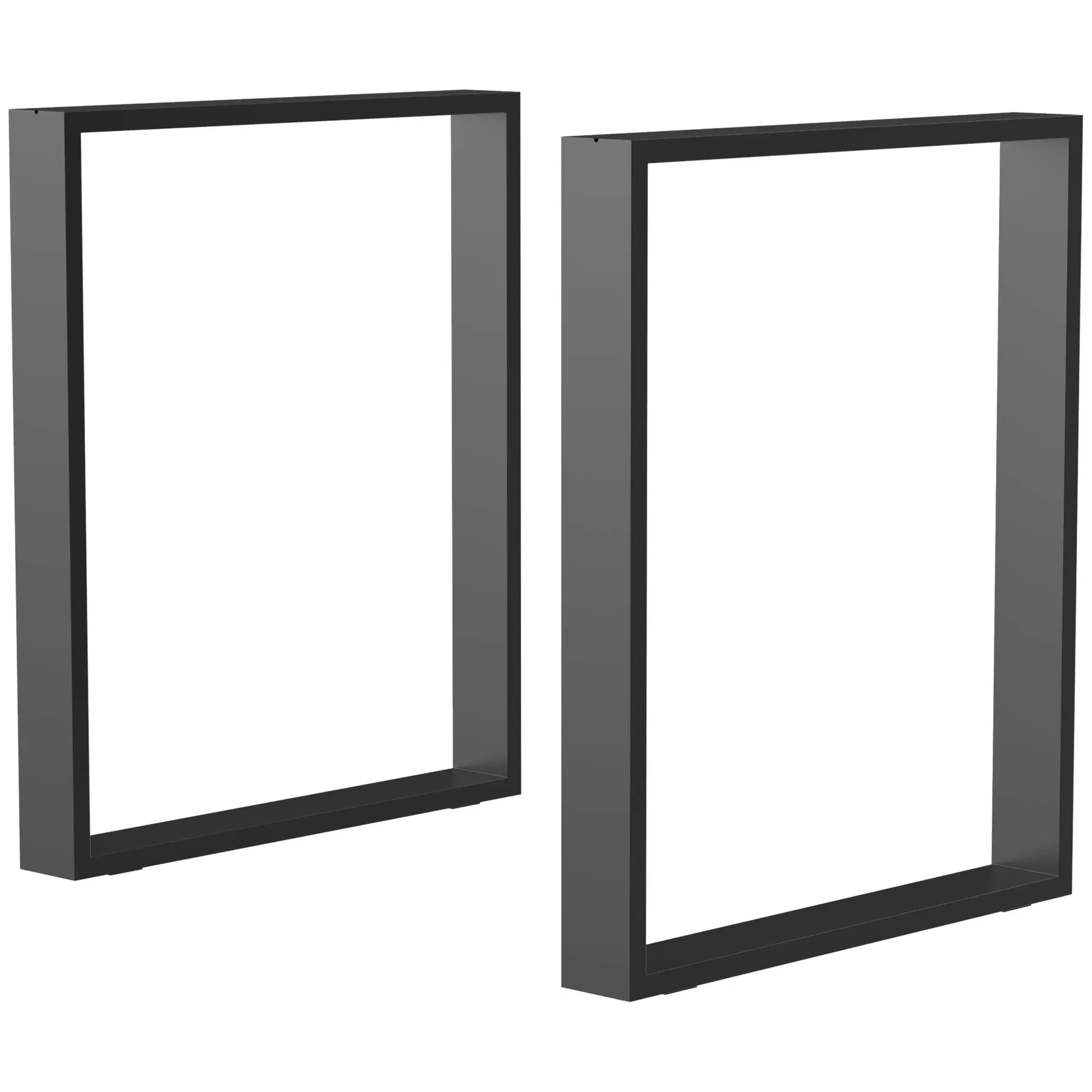 Set di 2 Gambe per Tavolo Rettangolari in Acciaio Nero Homcom - Altezza 72 cm - Design Contemporaneo