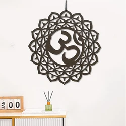 Wooden Mandala Wall Art Sculpture Hanging Om Symbol Board Spiritual Yoga Meditation Mat Coaster Home Decor Nordic Room Aesthetic
