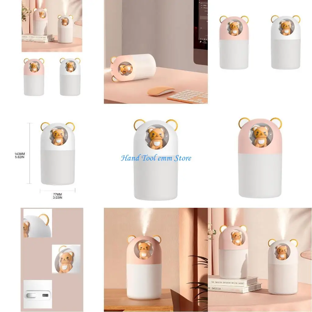 

H37F 300ml Bear Cool Mist Humidifier USB Ultrasonic for Bedroom Home Office
