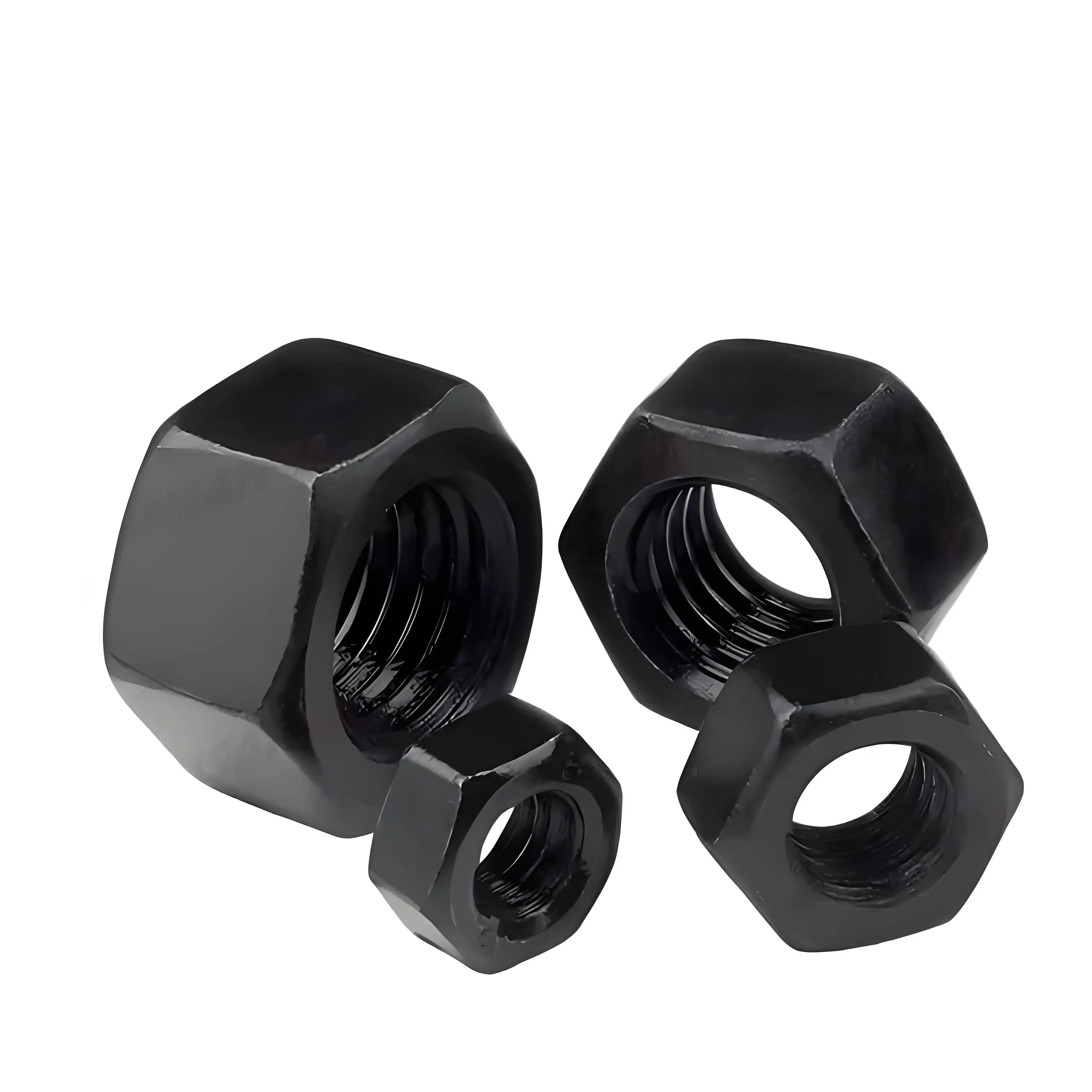 M2 M2.5 M3 M4 M5 M6 M8 M10 M12 M14 M16 M18 M20 M22 M24 M27 M30 M36 Tuercas hexagonales Grado 8,8 Tuercas hexagonales métricas de acero al carbono negro