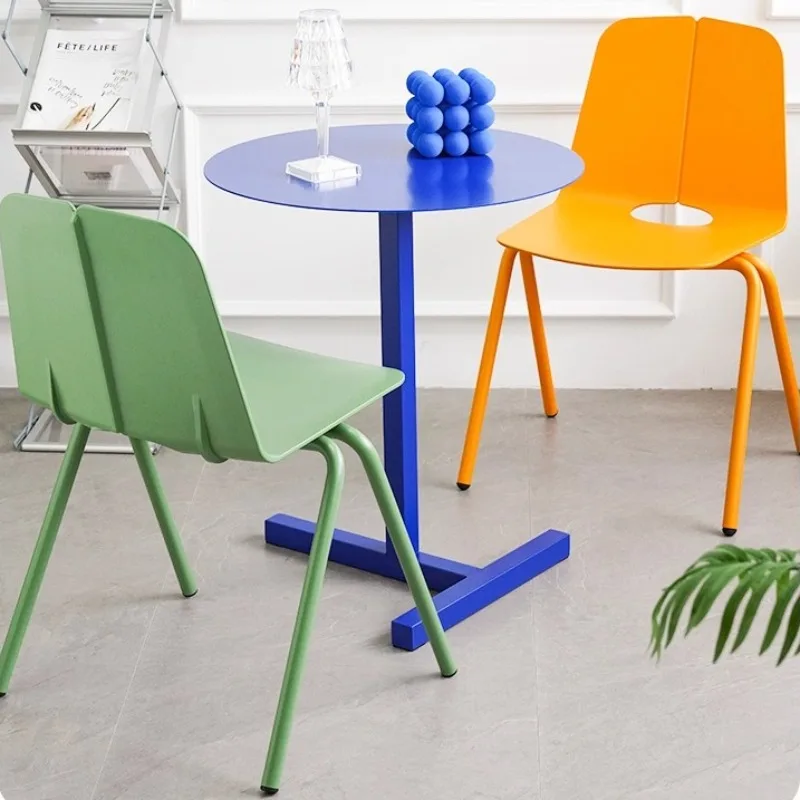 #k for Contrast Stackable Dining Chair - Metal Leg Leisure Chair, Minimalist Creative Chair for Home Dining Room & Living Room*