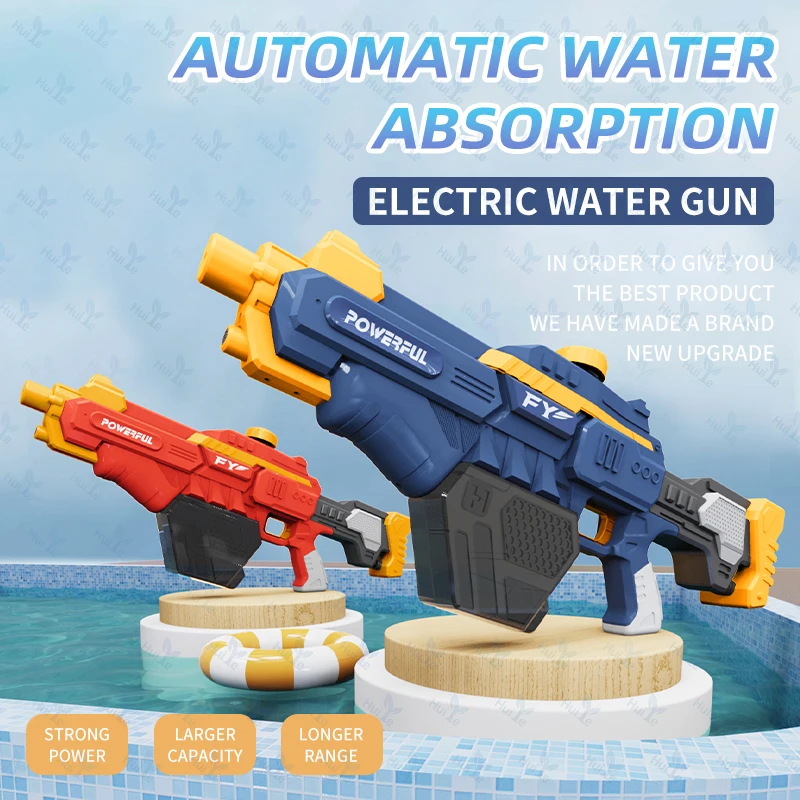 New Summer Water Gun Toys Kids Full Automatic Water Absorbable Long-Range Shooting Toy Gun Gifts For Children Boys Girls Adults