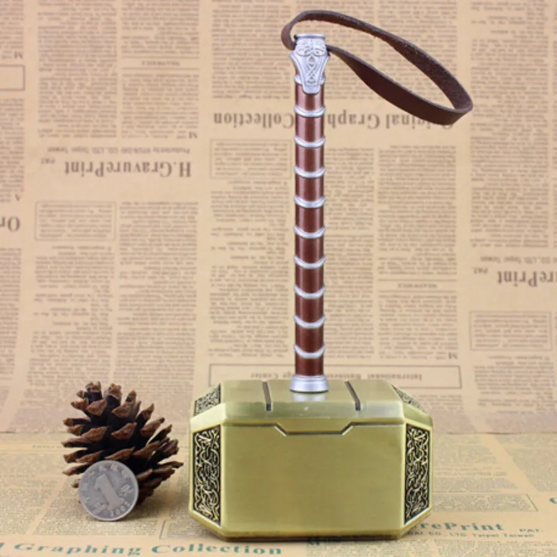 Figuras de acción de superhéroes de Los Vengadores, modelo de aleación de Thor Mjolnir de Marvel, 20cm, adorno de cobre plateado, juego de regalo, Juguetes