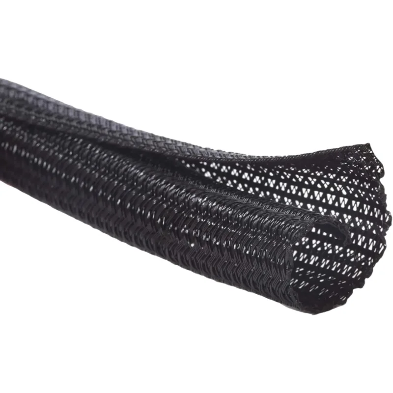 Wear-Resistant Fire Retardant Self-Wrapping Nylon Braided Cable Sleeve Cuttable Wire Loom for Desk Gaming Room