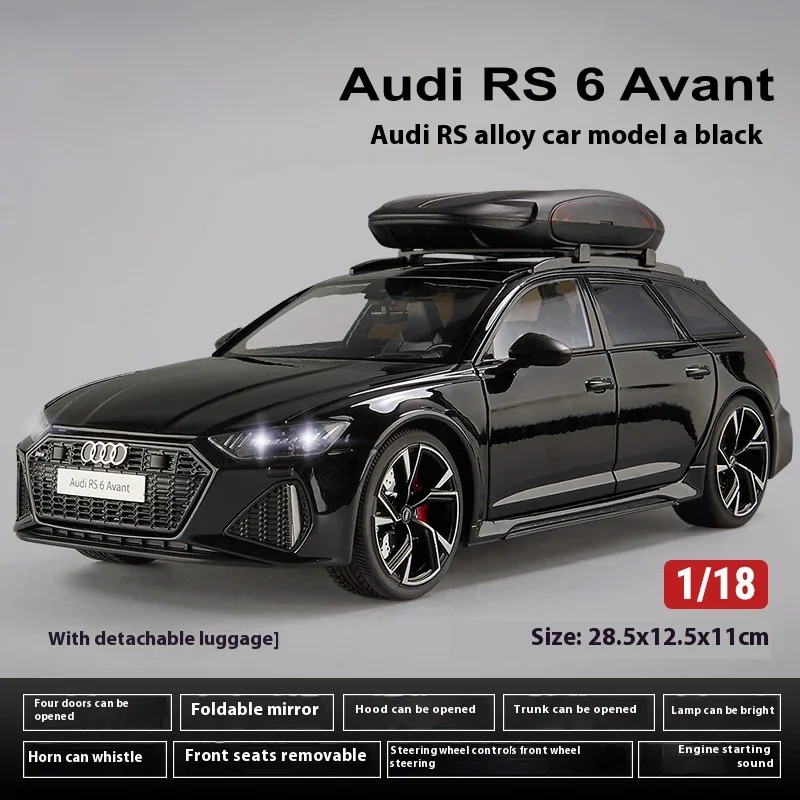 

Большая 1:18 Audi RS6 Avant универсал из сплава металла литая модель автомобиля настольная бутиковая декоративная коллекция хобби модель подарок для мальчика