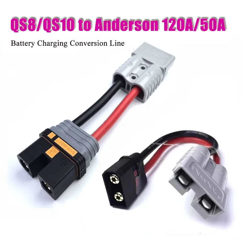

Anderson 120/50A к QS10 QS8-S Линия преобразования аккумулятора Мощный электрический разъем для зарядки автомобиля Кабель-адаптер 6/10AWG