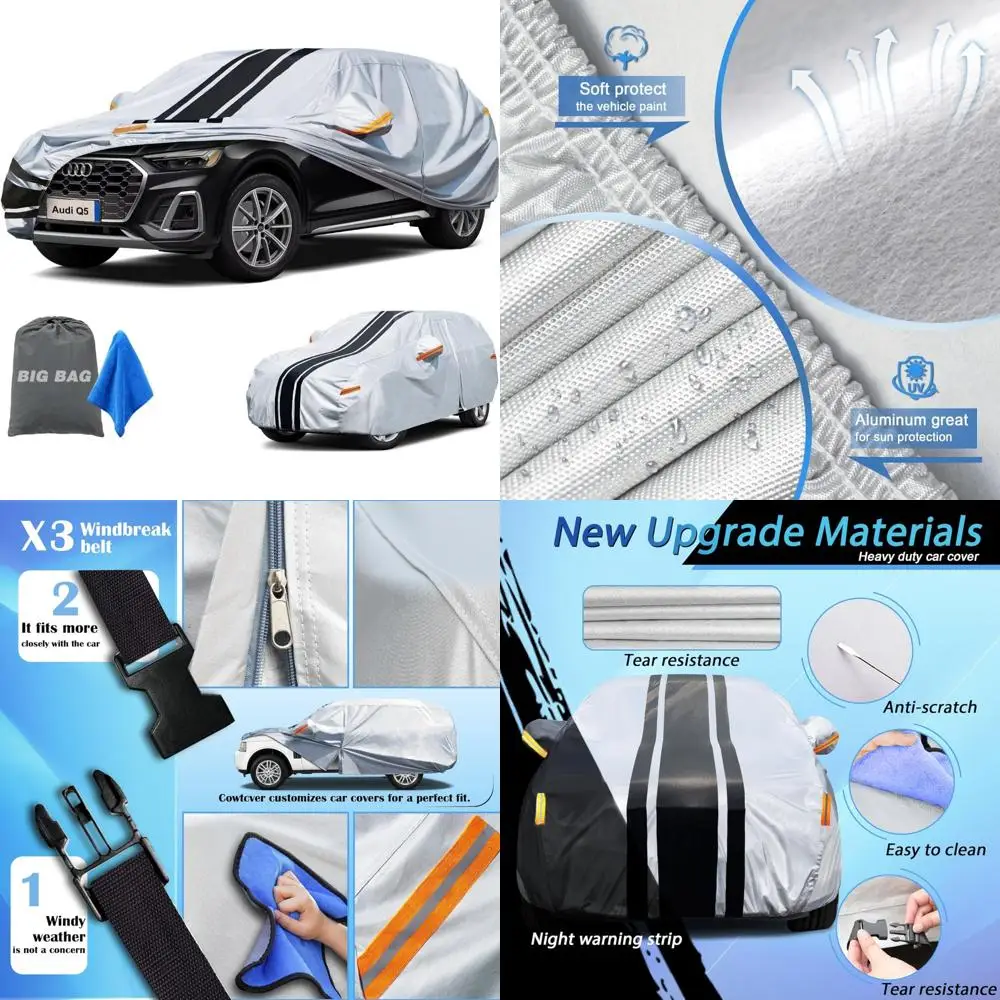 

Изготовленный на заказ водонепроницаемый автомобильный чехол для внедорожника для защиты от любых погоды, универсальный, подходит для моделей 2009-2025, полный внешний чехол для автомобиля