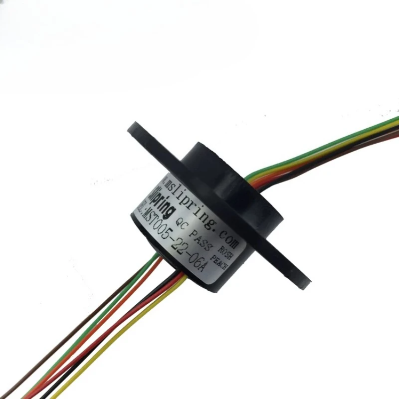 Through-hole 5mm Slip Ring 2/4/6 CH 2A outer diameter 22mm Hollow shaft  Elevator commutator conductive slip ring