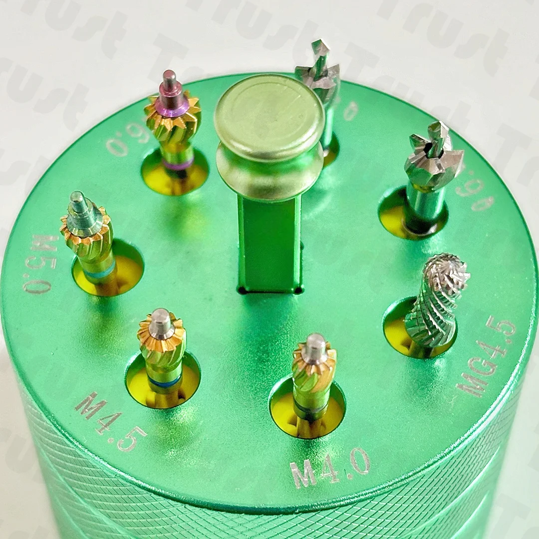 Impianto dentale Bone Profiler Ridge Rettifica Fresa Strumento chirurgico Contouring Trapani Trimmer Collettore Fine Storage kit